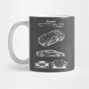 Lamborghini Aventador Patent White Mug